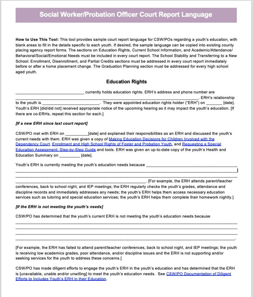 CSW/PO Court Report Language | Alliance for Children&rsquo;s Rights